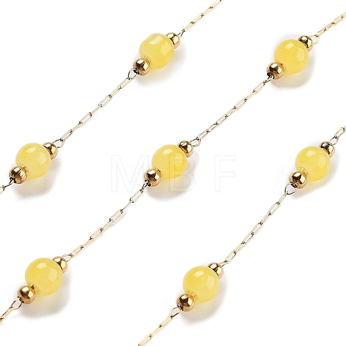 Handmade Round Dyed Natural Malaysia Jade Beaded Chains CHS-P019-08G-D-1