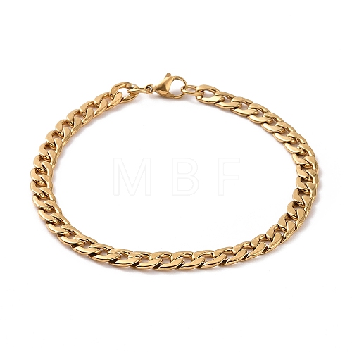 PVD Vacuum Plating 304 Stainless Steel Cuban Link Chain Bracelet for Men Women BJEW-E031-07G-1