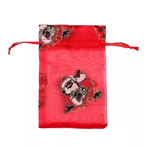 Organza Printed Gift Bags with Drawstring PW-WG00D7C-20-1