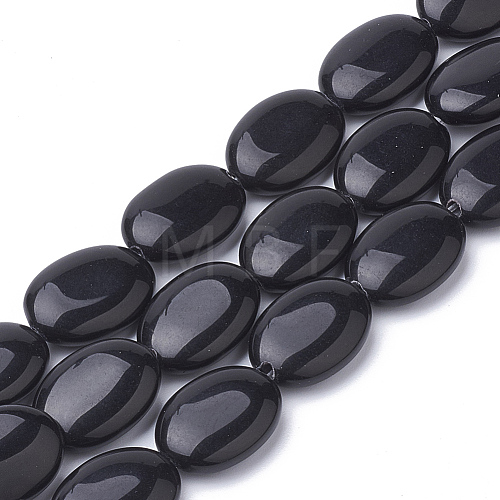 Natural Black Stone Beads Strands X-G-S292-26-1
