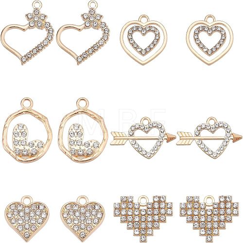 48Pcs 6 Style Alloy Pendants FIND-FH0004-12-1