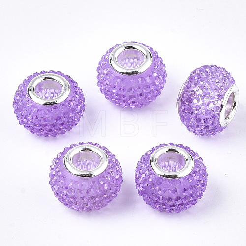 Resin Rhinestone European Beads RPDL-T002-03H-1