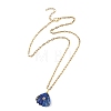 Summer Beach Natural Mixed Stone Carved Shell Shape Pendant 304 Stainless Steel Cable Chain Necklaces with Cubic Zirconia for Women NJEW-JN06586-4