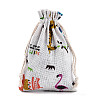 Animals Printed Polycotton(Polyester Cotton) Packing Pouches Drawstring Bags ABAG-T004-10x14-34-2