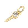 Brass Micro Pave Clear Cubic Zirconia Charms KK-G522-02G-2