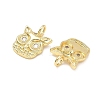 Brass Micro Pave Clear Cubic Zirconia Pendants ZIRC-Z001-01G-1-2