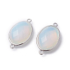 Platinum Tone Brass Opalite Links connectors G-F339-B13-2