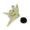 Paper Crane & Lily Flower Alloy Enamel Pin Backs for Clothes for Women LS-JEWB-F043-02B-3