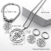 304 Stainless Steel Astaroth Sigil Goetia Charms Bracelets & Hoop Earrings & Pendant Necklaces Sets FS-WG27906-01-2