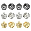3Pcs 3 Colors Brass Cubic Zirconia Beads KK-YW0004-25-1