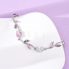 Brass Micro Pave Cubic Zirconia Link Bracelets for Women BJEW-H209-03P-3