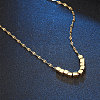 304 Stainless Steel Geometric Square Beaded Pendant Dapped Chain Necklaces for Women WG5ACA6-02-1