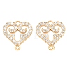 Brass Micro Pave Clear Cubic Zirconia Connector Charms CU-CBA7BFE-03H-G-1