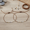 2Pcs Adjustable Glass Seed Bead Bracelets UW8577-1-3