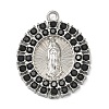 304 Stainless Steel & Rhinestone Pendants STAS-G371-09H-02P-1