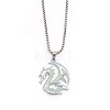 Alloy Resin Luminous Dragon Pendant 201 Stainless Steel Box Chain Necklaces FS-WG868F4-01-2