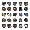 Natural Gemstone Oval Adjustable Rings RJEW-K271-06R-1