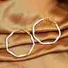 Brass Enamel Twist Ring Hoop Earrings EJEW-P301-01G-A-1