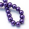 Baking Painted Pearlized Glass Pearl Round Bead Strands HY-Q003-12mm-76-4