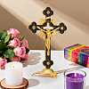 Religion Alloy Enamel Crucifix Cross Statue Display Decorations DJEW-WH0043-105B-2