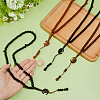 4Pcs 4 Colors Acrylic Rondelle Rosary Bead Necklaces NJEW-PH0001-57-3
