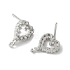 Brass Micro Cubic Zirconia Stud Earring Findings KK-S516-03P-2