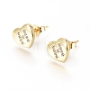 Brass Micro Pave Cubic Zirconia Stud Earrings EJEW-I234-01G-H-1