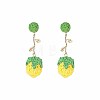 Bohemia Raffia & Alloy Stud Dangle Earrings WG3AA71-03-2