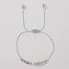 Natural Moonstone & Brass Beads Braided Bead Bracelets for Women HH4245-8-1