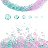 6 Styles Gradient Color Transparent Painted Glass Beads Strands DGLA-YW0001-28J-1