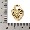 Brass Micro Pave Cubic Zirconia Glass
 Pendants KK-R162-029F-G-3