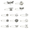 26Pcs 13 Styles Antique Silver Alloy Brooch JEWB-CJ0001-89-1
