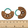 Laser Cut Poplar Wood Pendants Bag Charms with Dyed Synthetic Turquoise FIND-G073-06-3