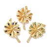 Rack Plating Brass Micro Pave Cubic Zirconia Pendants KK-U022-03G-1