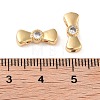 Brass Pave Clear Cubic Zirconia Bowknot Multi-Strand Links KK-B102-37A-01G-3