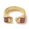 Arch Rack Plating Brass Micro Pave Cubic Zirconia Cuff Rings for Women RJEW-G323-09G-02-2