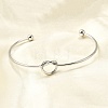 Heart 304 Stainless Steel Open Cuff Bangles BJEW-M113-01P-1