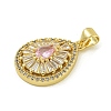 Rack Plating Brass Pave Cubic Zirconia Pendants KK-U029-28G-05-2