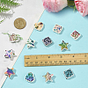30Pcs UV Plating Printed Opaque Acrylic Beads OACR-FS0002-59-5