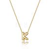 Brass Initial Pendant Box Chain Necklaces for Women FS-WG5C822-11-1