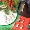 7Pcs 7 Colors Christmas Tree Handmade Porcelain & ABS Plastic Imitation Pearl Angel Pendant Decorations HJEW-FS00083-5
