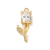 Ion Plating(IP) Brass Micro Pave Cubic Zirconia Tulip Pandents KK-U042-02G-01-1