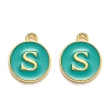 Golden Plated Alloy Enamel Charms ENAM-Q437-15S-1