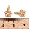 Brass Micro Pave Cubic Zirconia Charms CU-CBAA6E8-05G-04-3