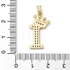 Rack Plating Brass Micro Pave Cubic Zirconia Pendants KK-D535-01I-RS-3