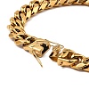 Ion Plating(IP) 304 Stainless Steel Cuban Link Chain Bracelet NJEW-D050-02I-G-2