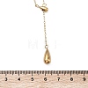 304 Stainless Steel Teardrop Pendant Tassel Lariat Necklaces NJEW-C114-02G-5
