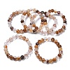 Natural Yellow Hematoid Quartz Round Beads Stretch Bracelets for Women BJEW-Z158-03F-03-4