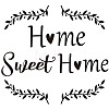 Rectangle with Word Home Sweet Home PVC Wall Stickers DIY-WH0228-121-1