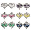 Cubic Zirconia Heart Stud Earrings EJEW-I304-17P-1